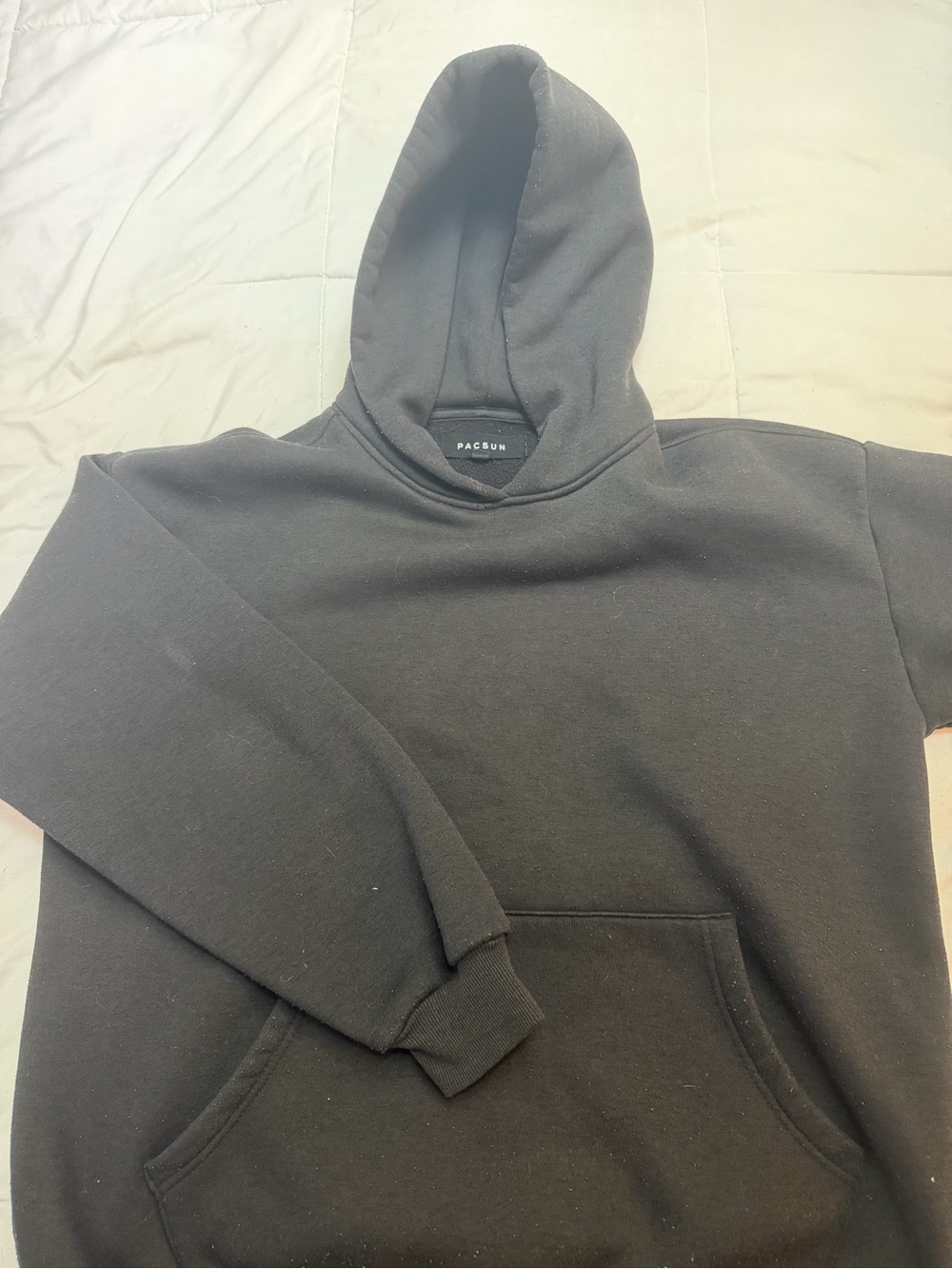 PacSun Men's Black Pullover Hoodie with Kangaroo Pocket